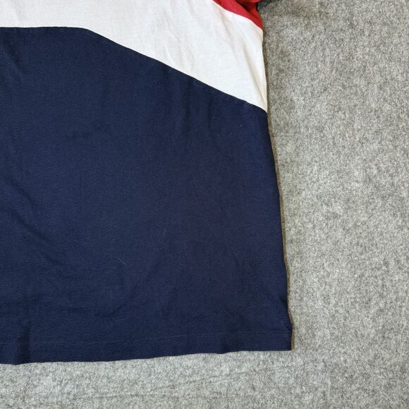 Lacoste Sport Shirt Mens 2XL Red White Navy Blue Colorblock Crewneck Tee Logo - Picture 6 of 9